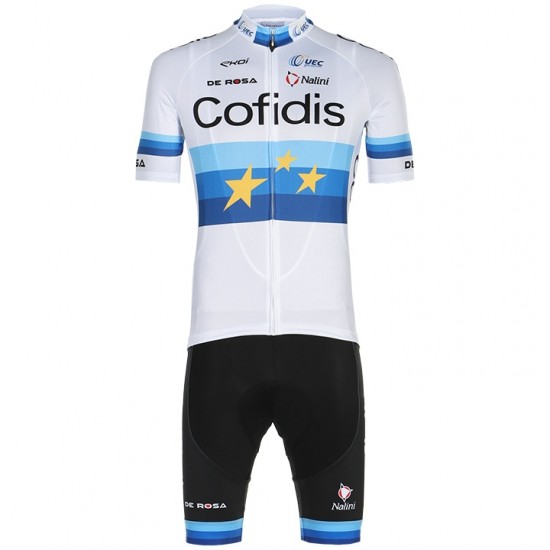 Fahrradbekleidung Radsport 2020 COFIDIS EU Champion Elia Viviani Radbekleidung Satz Trikot Kurzarm+Fahrradhose Set Outlet