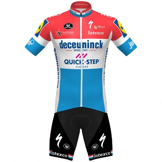 Fahrradbekleidung Radsport 2020 DECEUNINCK QUICK-STEP Luxembourgian Champion Radbekleidung Satz Trikot Kurzarm+Fahrradhose Set