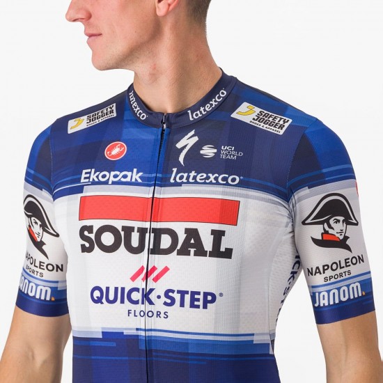 Soudal Quick-Step 2023 Set(Competizione Radtrikot+Competizione Trägerhose)-Radsport-Profi-Team Soudal Quick-Step 2023 Set(Competizione Radtrikot+Competizione Trägerhose)-Radsport-Profi-Team