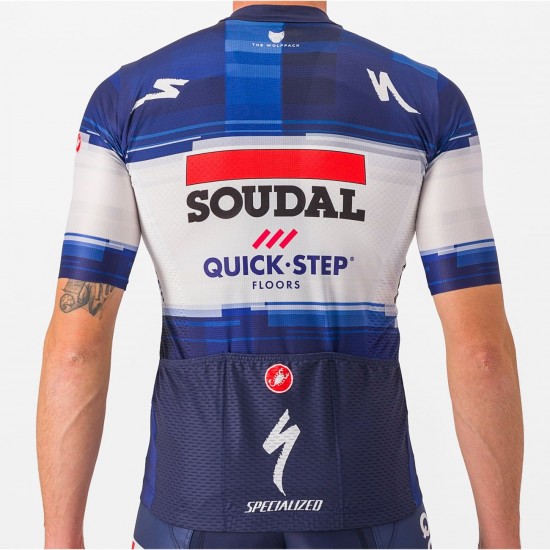 Soudal Quick-Step 2023 Set(Competizione Radtrikot+Competizione Trägerhose)-Radsport-Profi-Team Soudal Quick-Step 2023 Set(Competizione Radtrikot+Competizione Trägerhose)-Radsport-Profi-Team