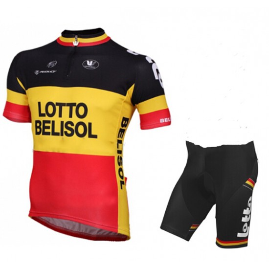 2015 Lotto Belisol Radbekleidung Radtrikot Kurzarm und Fahrradhosen Kurz CHEZ182