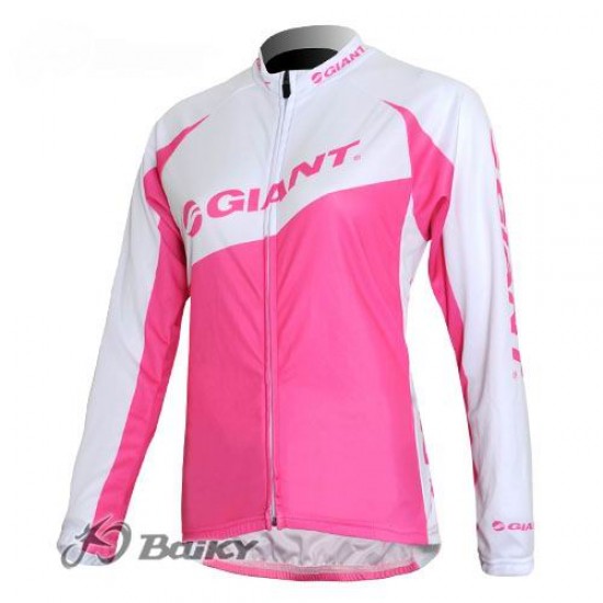 Giant Fahrradtrikot Langarm Rosa Weiß Damen KNPD951