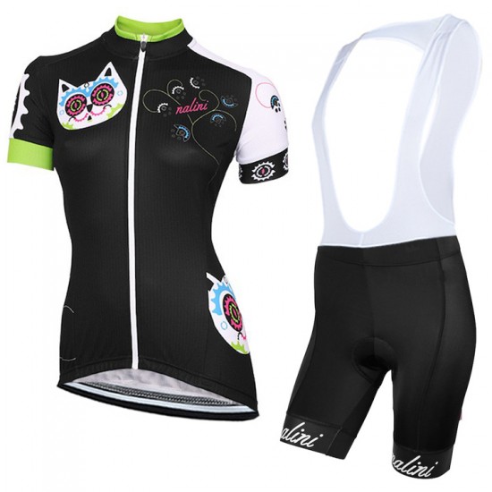 2015 Damen Nalini Cat color Damen Fahrradbekleidung Satz Fahrradtrikot Kurzarm Trikot und Kurz Trägerhose SCUZ554
