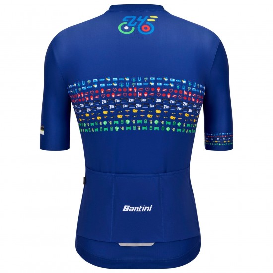 Bekleidung Herren Zurich 2024 Santini UCI Masters Weltmeister trikot-Blau Bekleidung Herren Zurich 2024 Santini UCI Masters Weltmeister trikot-Blau