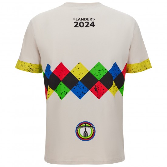 Bekleidung Herren Santini UCI Gravel Weltmeisterschaft T-Shirt Flandern 2024 Bekleidung Herren Santini UCI Gravel Weltmeisterschaft T-Shirt Flandern 2024