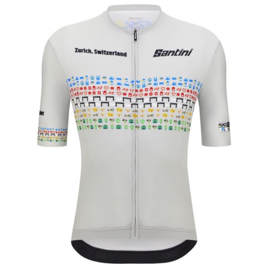 Bekleidung Herren Zurich 2024 Santini UCI Masters Weltmeister trikot-Grau