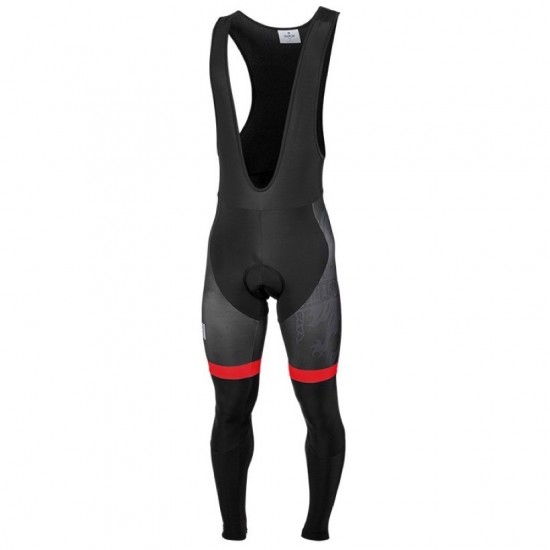 2016 Bianchi Milano Sorisole Schwarz-Rot Lang Trägerhose QDEM783