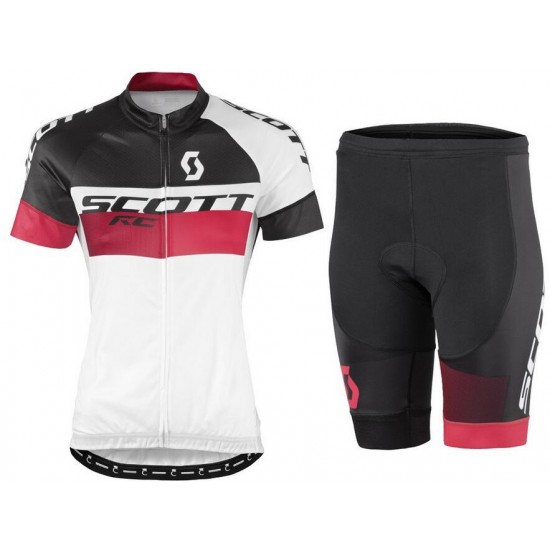 2016 Scott RC Weiß schwarz rot Damens Radbekleidung Radtrikot Kurzarm und Fahrradhosen Kurz XGBF888